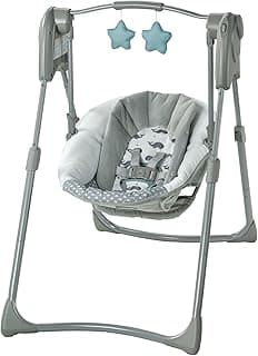 Graco Slim Spaces Compact Baby Swing Chair, Newborn/Infant Swing Seat from 2.4-11.3 kg (5.5-25 lb), Humphry