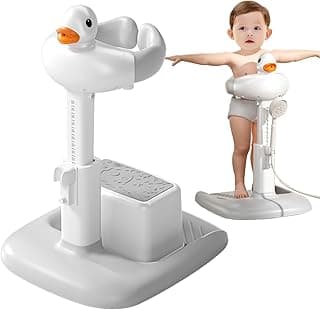 Adjustable Height Baby Shower Stand with Anti-Slip Base,Bath Shower Standing Support Stand,Portable Bath Helper Baby,Free Mother Hands