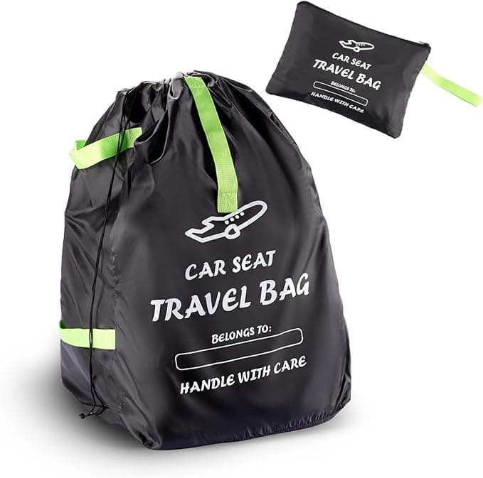 Car Seat Travel Bag for Airplane - Large Stroller Travel Bag with Waterproof Foldable Design - Secure Stroller Bag Holds All Infant Carriers,Booster Seats & Baby Essentials Storage（34”x18”x18”）