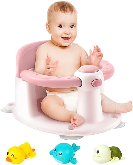 Baby Bath Seat, Infant/Toddler Sit Up Bathtub Seat For 6-12-24 Months, Baby Bath Essentials, Great Shower Gifts For Newborn And New Mothers