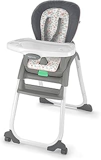 Ingenuity Full Course 6-in-1 High Chair - Baby to 5 Years Old, 6 Convertible Modes, 2 Dishwasher Safe Trays - Milly