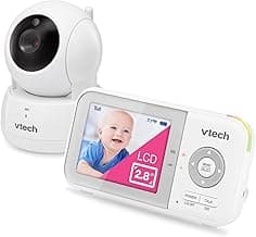 VTech VM923 Baby Monitor, 2.8” Screen, Pan-Tilt-Zoom, 1000ft Long Range, Night Vision, 2-Way Audio, Temperature Sensor, Lullabies, Secure Transmission No WiFi