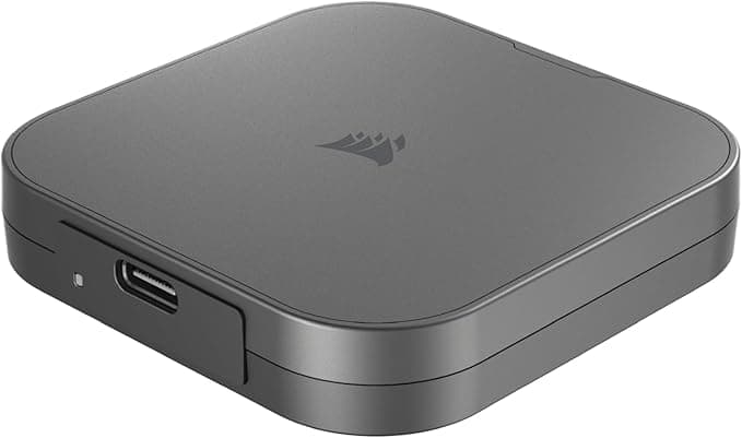 CORSAIR EX400U 2TB USB4 Portable External USB Type-C SSD – USB4, USB 3.2 Gen2 2x2 Connections, Up to 40Gbps, Plug and Play, MagSafe, Includes USB-C to USB-C (USB4) Cable – Windows PC, iOS Mac – Gray