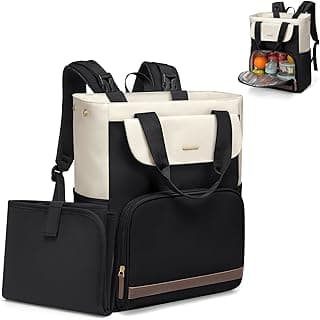 Diaper Bag Backpack with Portable Changing Pad 25L Baby Bag Insulated lunch box Backpack Fits 17.3" Laptop