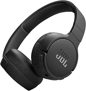 JBL Tune 670NC - Adaptive Noise Cancelling with Smart Ambient Wireless On-Ear Headphones, Up to 70H Battery Life with Speed Charge, Lightweight, Comfortable and Foldable Design (Black) | Adaptive Noise Cancelling with Smart Ambient, Bluetooth 53 with LE Audio, JBL Pure Bass Sound