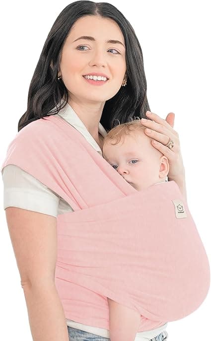 KeaBabies Baby Wrap Carrier - All in 1 Original Baby Carrier Newborn To Toddler Sling, Easy to Wear, Hands Free Bonding, Lightweight, Breathable Infant Wraps (Dusty Pink)