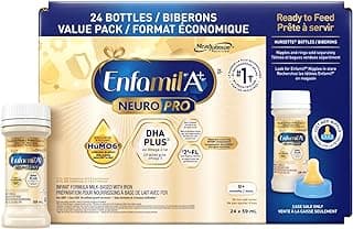 Enfamil A+ NeuroPro, Baby Formula, Ready to Feed Nursettes, with Brain Building DHA and 2'FL for Immune Support, 0+ Months, 24 x 59mL