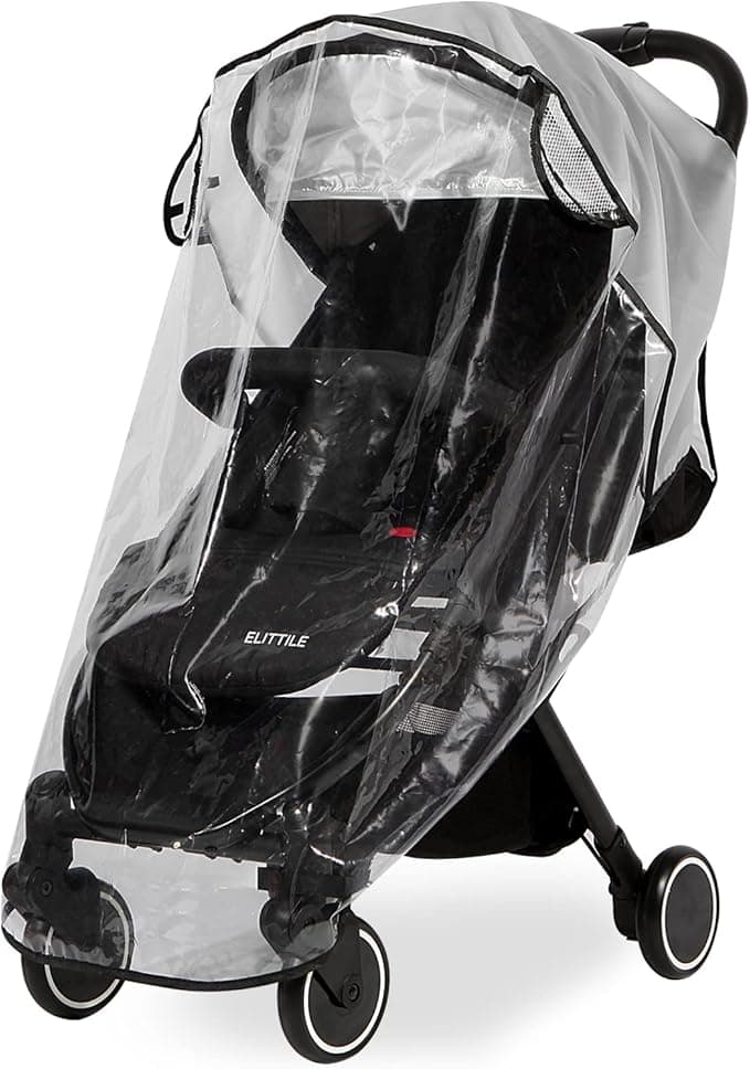 Clear Stroller Rain Cover, Universal Travel Weather Shield Breathable Baby Stroller Rain Cover for Windproof, Waterproof, Protect from Sun Dust Snow