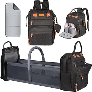 Baby Diaper Bag, Backpack with Changing Table, Insulated Pacifier Case, Multifunctional Waterproof Travel Diaper Bag