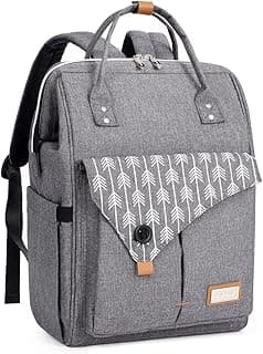 Lekebaby Diaper Backpack, Waterproof Travel Diaper Bag Baby Diaper Bag for Mom with Changing Pad & Pockets & Stroller Straps