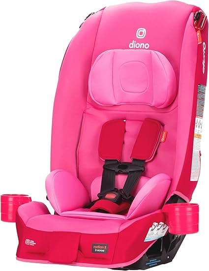 Diono Radian 3R, All-in-One Convertible Car Seat, Rear and Forward Facing, 10 Years 1 Car Seat, Slim Fit 3 Across, Pink Cotton Candy