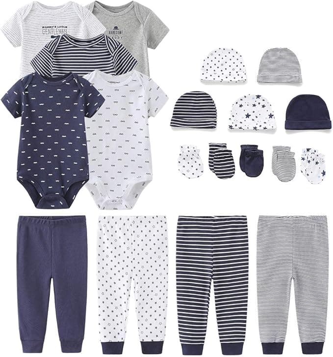 Kiddiezoom Unisex Baby Layette Essentials Giftset Clothing Set 19-Piece