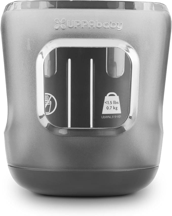 UPPAbaby Cup Holder for Vista, Cruz, Minu Strollers - Quick, Intuitive Attachment + Removal - Securely Holds Various Size Beverages - BPA Free + Dishwasher Safe - Folds Attached