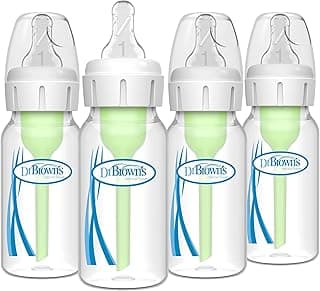Dr. Brown's Natural Flow Anti-Colic Options+ Narrow Baby Bottle, 4 Ounce/120 ml 4 pack
