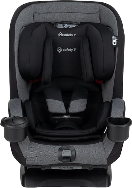Safety 1st EverSlim All-in-One, 4-in-1 Convertible Car Seat, 10 Years of Use, Rear-Facing to Booster, Effortless Recline, SecureTech™ Magnetic Chest Clip - Black Beauty