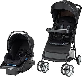 Cosco Kids™ Lift & Stroll™ Travel System – Lightweight Stroller & Infant Car Seat (Included), One-Hand Fold, QuickClick® Connection, Use from Birth - Noir Dot