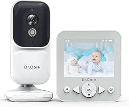 Dr. Care NeoView Video Baby Monitor - 2.8” Screen, 2-Way Audio, Video Loop Recording, Night Vision, Real-Time/VOX Monitoring, Temperature Sensor, Lullabies, Belt Clip Design (Supports Up to 128GB)