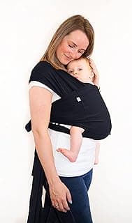 bblüv Snüg - Ready-To-Wear Baby Wrap Carrier - 4 Carrying Positions, Newborn To 18 Months, Breastfeed In On The Go, No Tying, No Knots, Adjustable (Black, Size 1)
