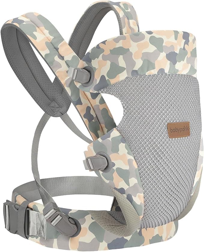 3-in-1 Baby Carrier Newborn to Toddler - Ergonomic(7.5-45lbs),Cozy Baby Carrier，Enhanced Lumbar Support，Easily AdjustableLightweight & Breathable Child Carrier(camouflage)
