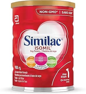 Similac Isomil with DHA Non-GMO Baby Formula, Powder, Lactose-Free, 800 g, 0+ Months