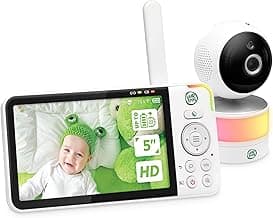 LeapFrog LF915HD - Video Baby Monitor with 5" High Definition 720p Display, 360 Degree Panoramic Viewing Pan & Tilt HD Camera, Color Night Vision, (White), One Size