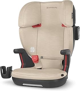 UPPAbaby Alta V2 High Back Booster Seat/Seven-Position, Active Support Headrest for Growing Children/SecureFit Integrated Belt Guide + Positioner/Cup Holder Included/Kavneer (Almond Mélange)