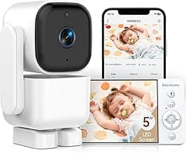 Dual-Mode Baby Monitor, Reliable 1080P HD Video Monitor with Camera | Hybrid Wi-Fi & No Wi-Fi Connection, App & Monitor Control, 1000ft Range, Long-Lasting 5000mAh Battery, Night Vision