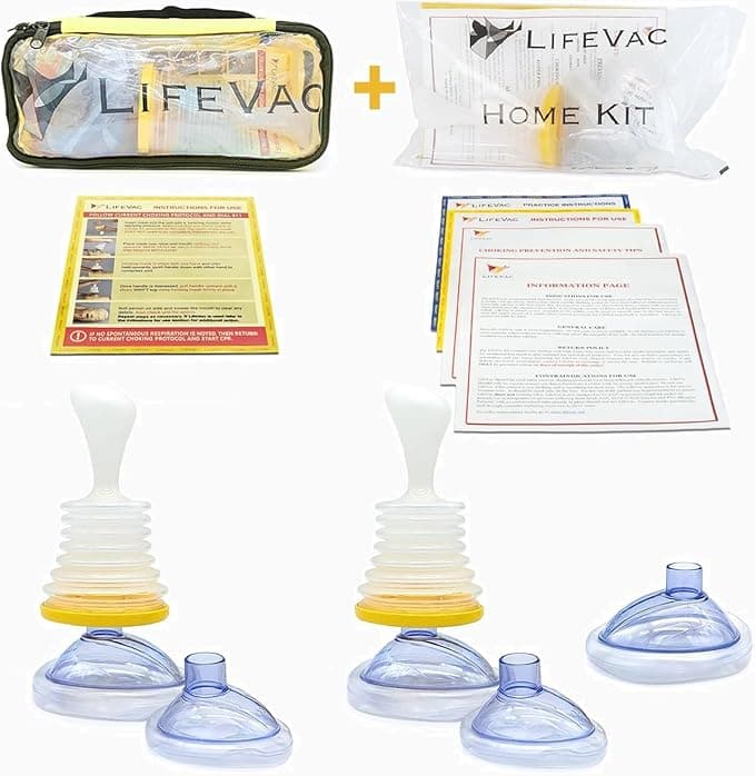 LifeVac Home and Travel Combo Kit (Canadian Version) - Choking Rescue Device, Portable Airway Suction Device | Anti Choking Device for Children & Adults