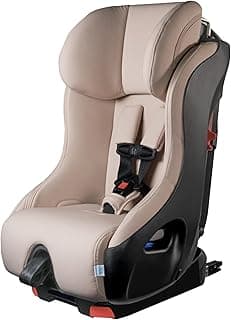 Clek Foonf Convertible Car Seat with Rigid LATCH system, Crumple Zone safety system, Adjustable Headrest, Reclining Design and Anti-Rebound Bar & Flame Retardant-Free (Latte Ziip)