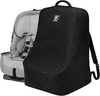 J.L. Childress Padded Backpack Car Seat Bag - Travel Bag for Airplane, Fits Most Baby & Infant Car Seats, Boosters, & Carriers, Airport Accessories for Gate Check or Baggage Check - Ultimate, Black