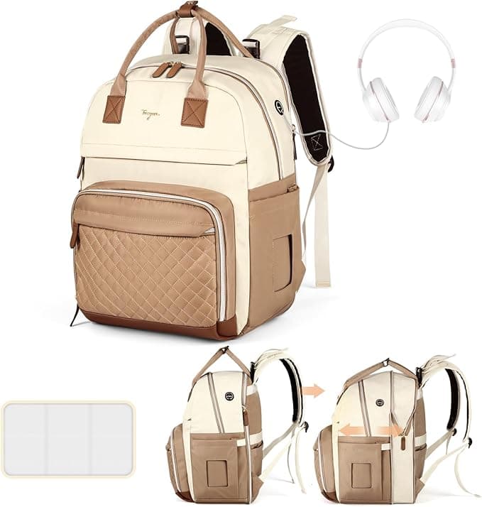 Extra Large Diaper Bag for 2 Kids, Diaper Bag Backpack, Twin Diaper Bag 25-37L Expandable with Changing Pad