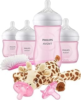Philips Avent Natural Baby Bottle Pink Baby Gift Set With Snuggle, SCD838/03
