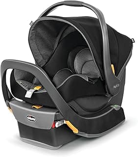 Chicco KeyFit 35 ClearTex Rear-Facing Infant Car Seat and Base for Infants 4-35 lbs., Includes Head & Body Support, Compatible with Chicco Strollers, Baby Travel Gear - Shadow/Black