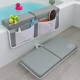 Baby Bath Kneeler and Elbow Rest Pad Set, Thick Kneeling Pad for bathtime, Comfortable Baby Bath Support Cushion, Essential Bathtub Accessories for Kids, Bain Pour Bebe, Babyshower Gifts