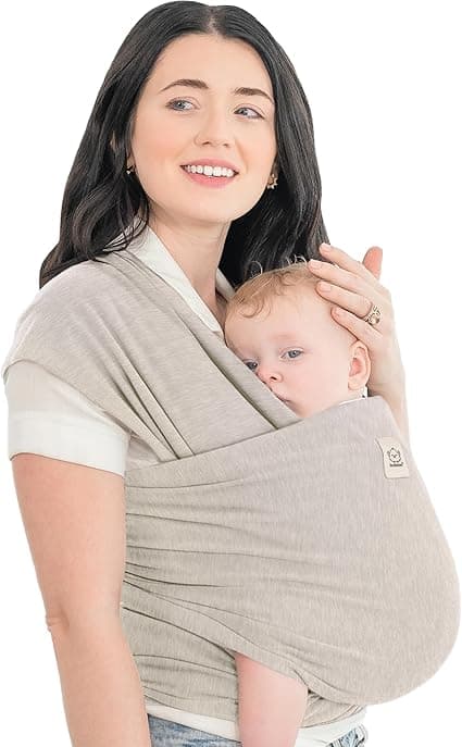 KeaBabies Baby Wrap Carrier - All in 1 Original Baby Carrier Newborn To Toddler Sling, Easy to Wear, Hands Free Bonding, Lightweight, Breathable Infant Wraps (Stone Gray)