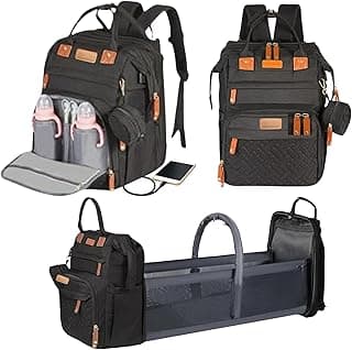 Baby Diaper Bags with Changing Station, Waterproof Diaper Bag Backpack for Moms Dads with USB Charging Port, Baby