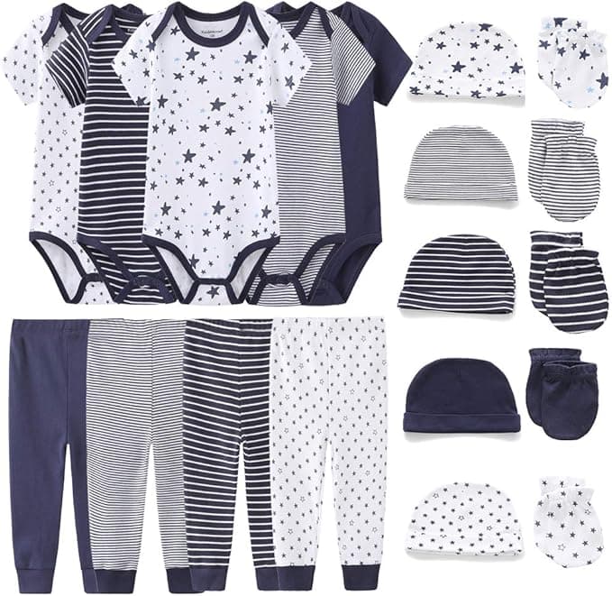 Kiddiezoom Unisex Baby Layette Essentials Giftset Clothing Set 19-Piece