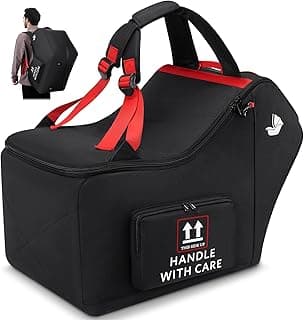 RAINSMORE Padded Car Seat Travel Bag Infant Car Seat Travel Bag for Airplane Car Seat Bag Compatible with UPPAbaby, Nuna, & Chicco Baby Carseat Cover Bags Carseat Gate Check Bag with Side Pocket