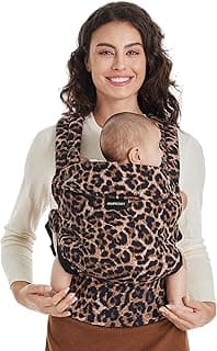 Momcozy Baby Carrier Newborn to Toddler - Ergonomic, Cozy and Lightweight Infant Carrier for 7-44lbs, Effortless to Put On, Ideal for Hands-Free Parenting, Enhanced Lumbar Support, Leopard