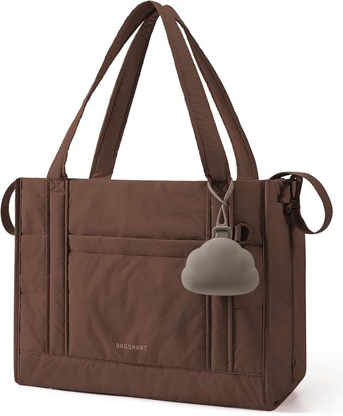 BAGSMART Diaper Bag Tote Puffer Tote Bag Lightweight Baby Bag with Insulated Pockets, Pacifier Case