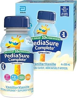 PediaSure Complete Reduced Sugar, 33% Less Sugar, Nutritional Supplement, 4 X 235 ml, Vanilla, 940 ml