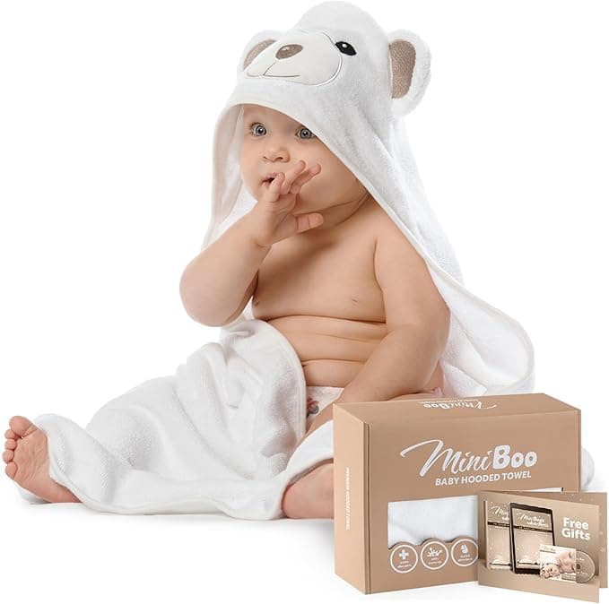 Premium Ultra Soft Organic Bamboo Baby Hooded Towel with Unique Design – Hypoallergenic Baby Towels for Infant and Toddler – Suitable as Baby Gifts