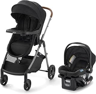 Graco Modes Trio Travel System | Riordan (Black) | 3-in-1 Baby Stroller and Car Seat Combo | Rear-Facing from 1.8-16 kg (4-35 lb)