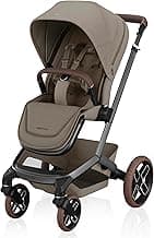 Maxi-Cosi Fame Stroller, European Premium Design, Travel System With Mico Infant Car Seat, Fame Carrycot, & fits two kids with Hop on Board accessory (all sold separately), LumiRide LED Lights, Adjustable Handlebar, Compact Self-Standing Fold – Twillic Black (Twillic Truffle)