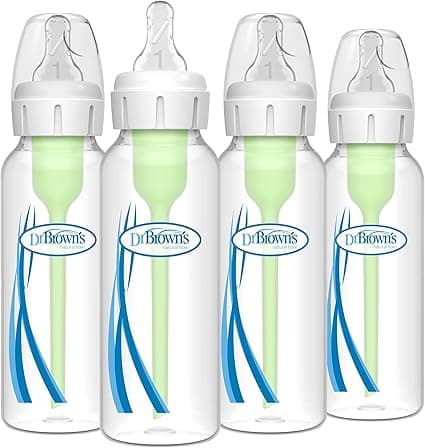 Dr. Brown's Natural Flow Anti-Colic Options+ Narrow Baby Bottle, 8 Ounce 250 ml 4 pack