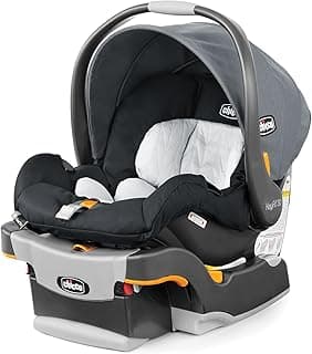 Chicco KeyFit 30 ClearTex Infant Car Seat and Base, Rear-Facing Seat for 4-30 lbs., Includes Head and Body Support, Compatible with Chicco Strollers, Baby Travel Gear - Pewter/Grey