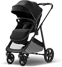 Mompush Wiz 2 in 1 Baby Stroller with Infant Pramette Mode, One Hand Fold Convertible Newborn to Toddler Stroller with Reversible Seat and Large UPF 50+ Canopy