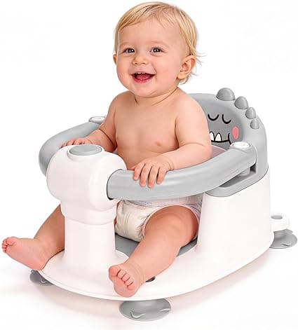 Baby Bath Seat, Infant/Toddler Sit Up Bathtub Seat 6 Months & Up, Baby Bath Essentials, Non-Slip with Suction Cups Bathtub Seat for Baby(Grey)