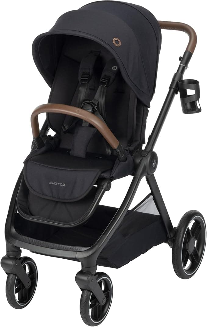 Maxi-Cosi Oxford Stroller, 4 modes of use, spacious seat, compact fold, all wheel suspension, use with mico infant car seat to make a travel system (sold separately), Essential Black
