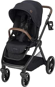 Maxi-Cosi Oxford Stroller, 4 modes of use, spacious seat, compact fold, all wheel suspension, use with mico infant car seat to make a travel system (sold separately), Essential Black
